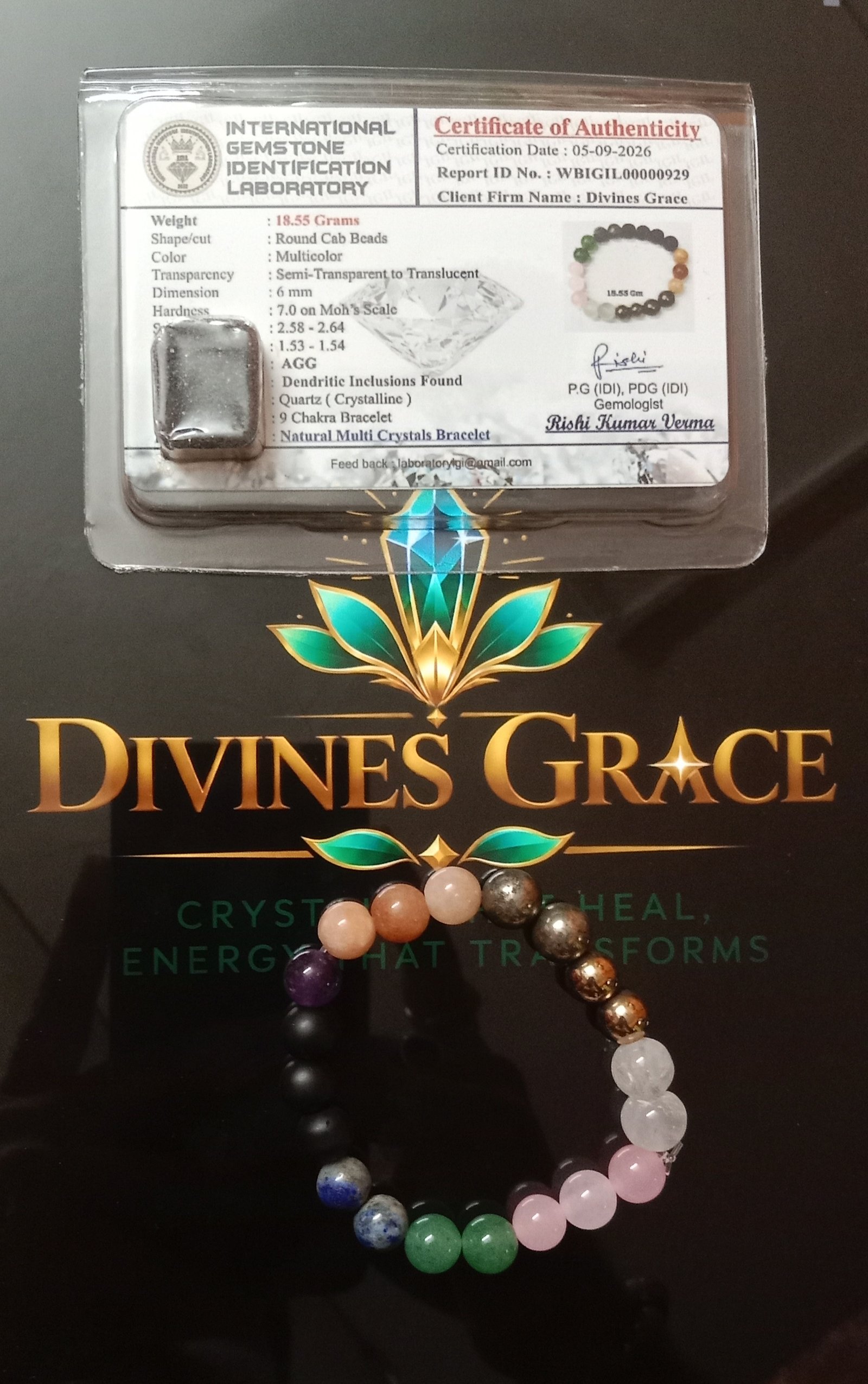 Thumbnail for Multi Crystal (9 Chakra) Bracelet + ORDER and Get FREE 10 Minutes of consultation