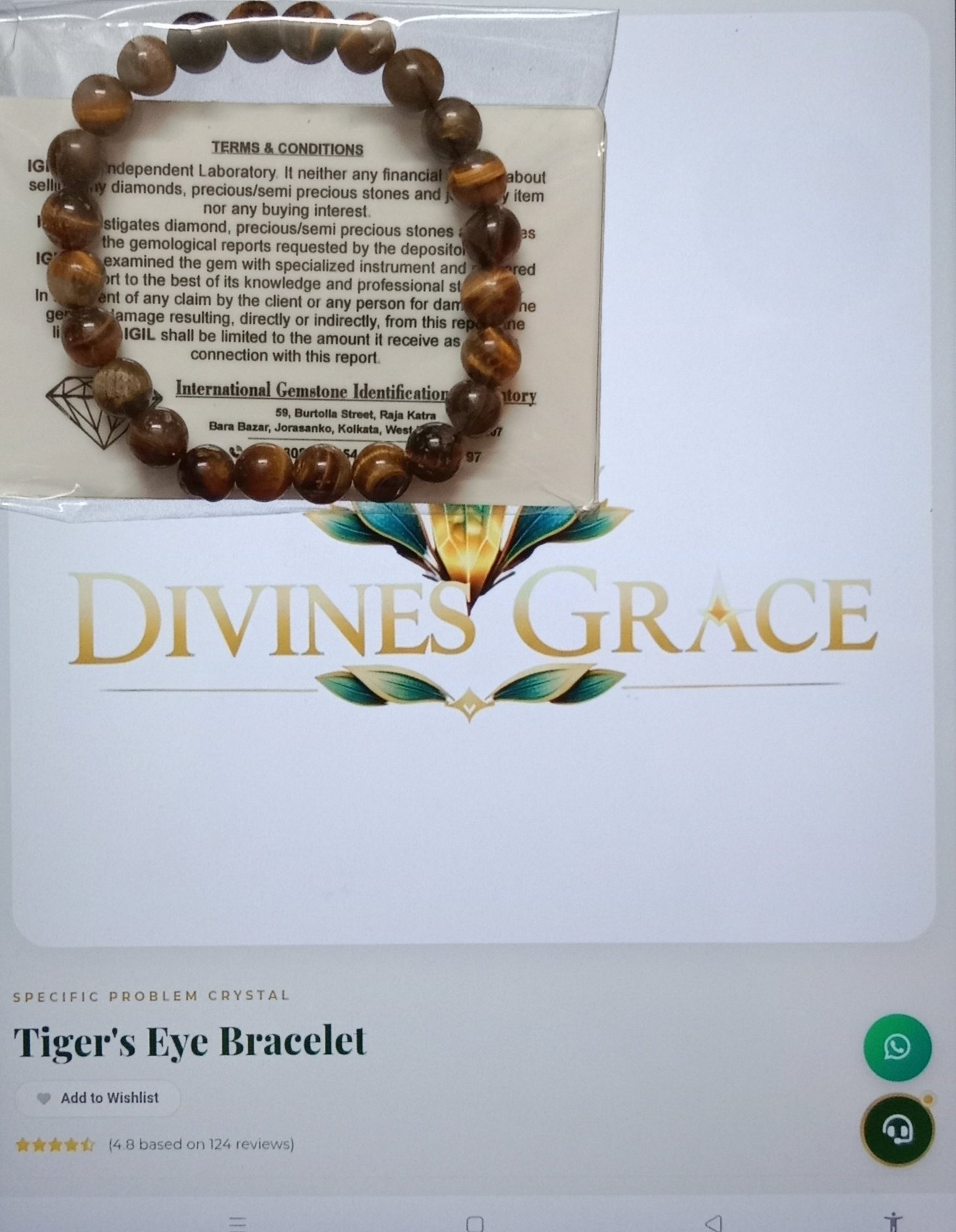 Tiger's Eye Bracelet (ORDER and Get FREE 10 Minutes of consultation) thumbnail 3